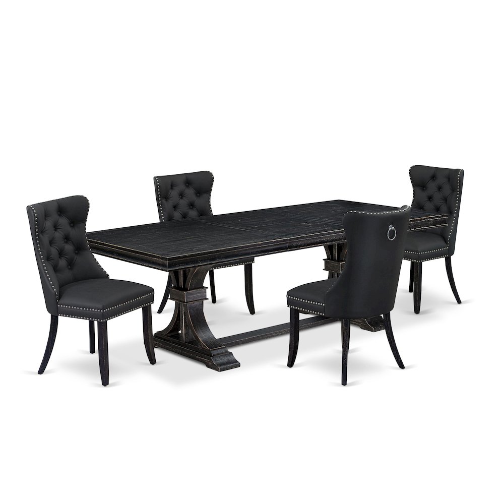5 Pieces Modern Dining Set a Rectangle Kitchen Table and 4 Dining Chairs