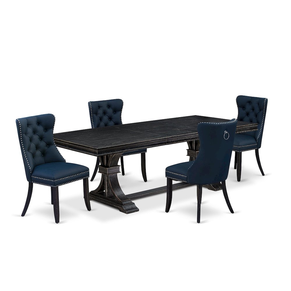 5 piece dining table set a dinner table and 4 Faux Leather dining Chairs