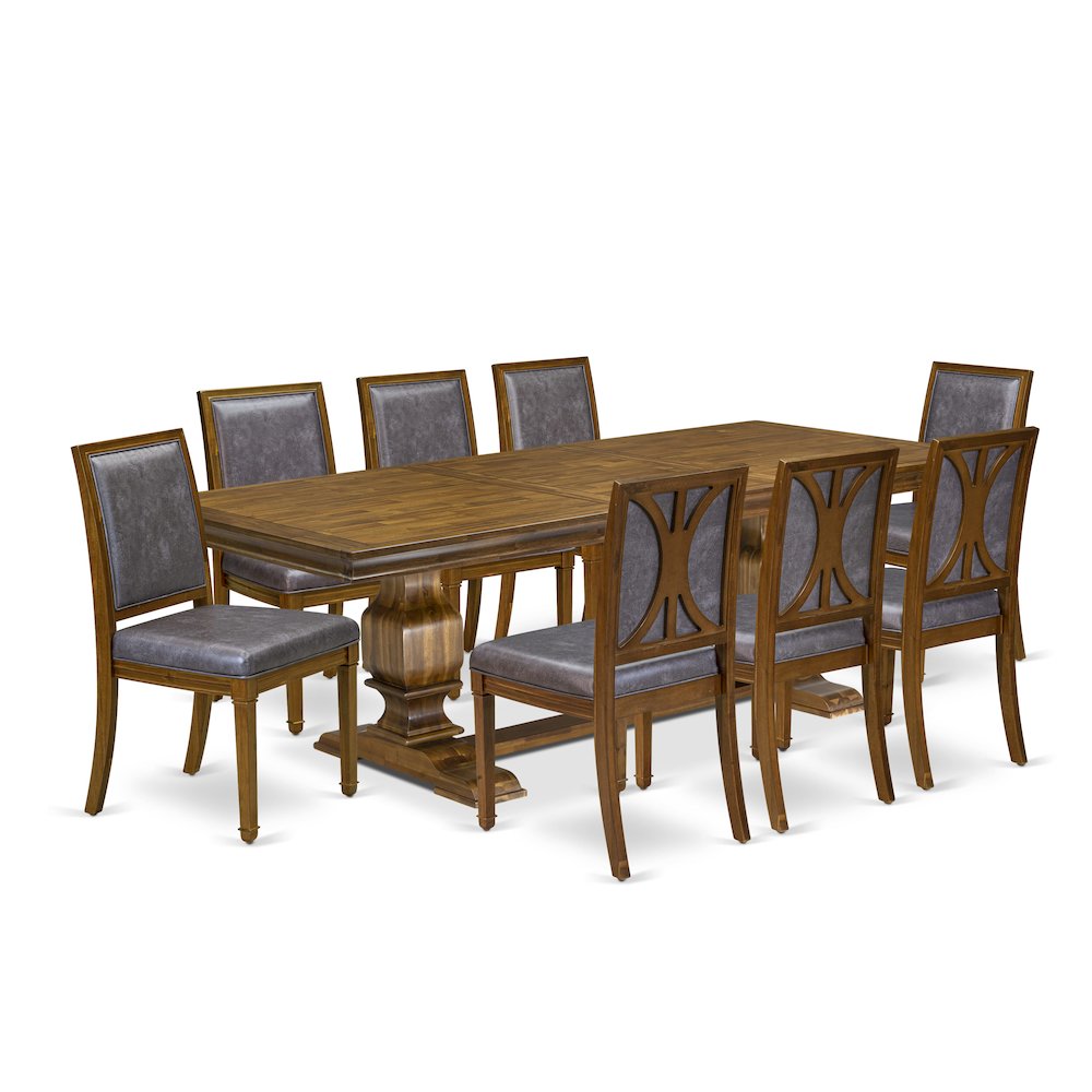 9 piece Kitchen Table Set includes a Dining Table and 8 Dining room Chairs