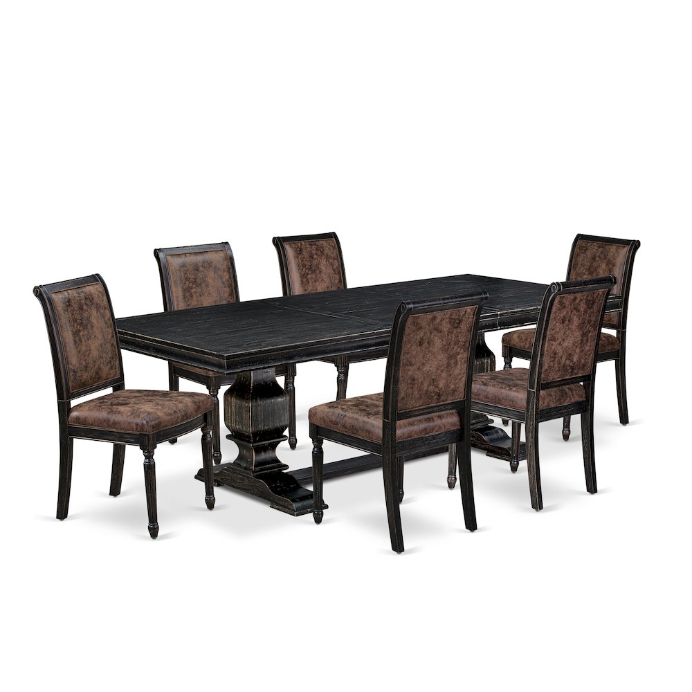 7 piece Kitchen Table Set consists of a Dining Table and 6 Dining Chairs