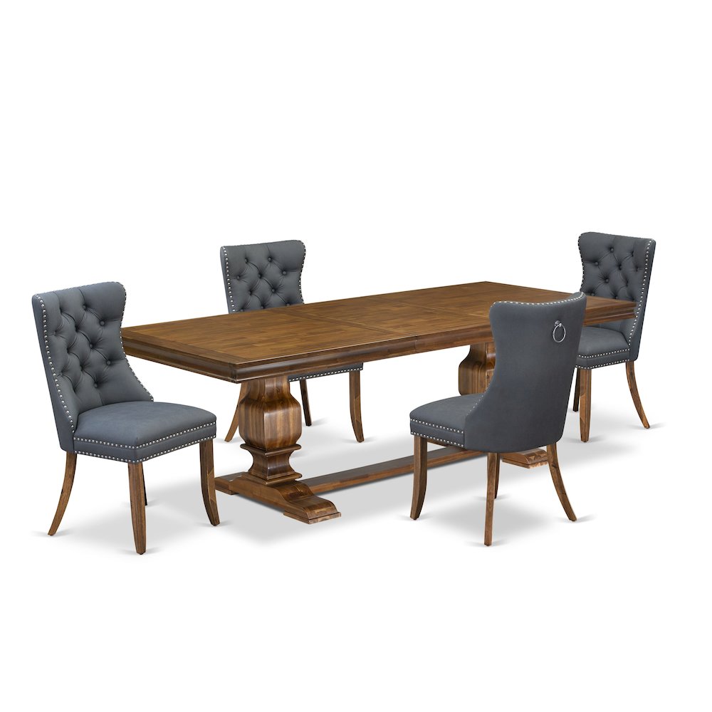 5 piece Dining Table Set includes a Kitchen Table and 4 PU Leather Dinner Chairs