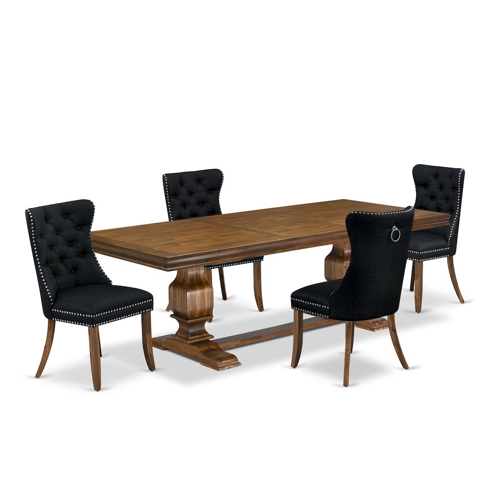 5 Pieces Modern Dining Set a Rectangle Kitchen Table and 4 Dining Chairs