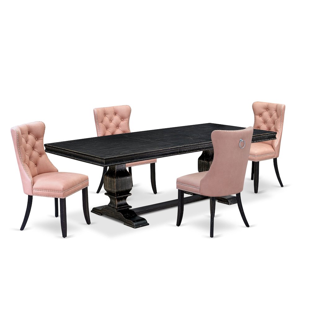 5 Pieces Modern Dining Set a Rectangle Kitchen Table and 4 Dining Chairs