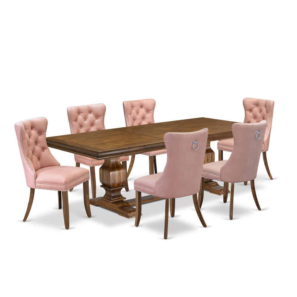 7 piece Dining Table Set of a Kitchen Table and 6 Modern Dining Chairs