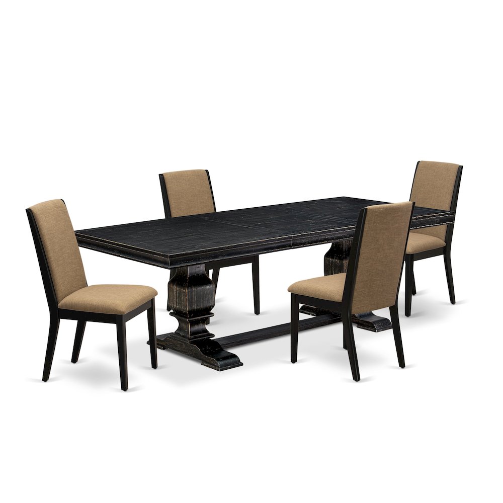 5 Pieces Modern Dining Set a Rectangular Kitchen Table and 4 Dining Chairs