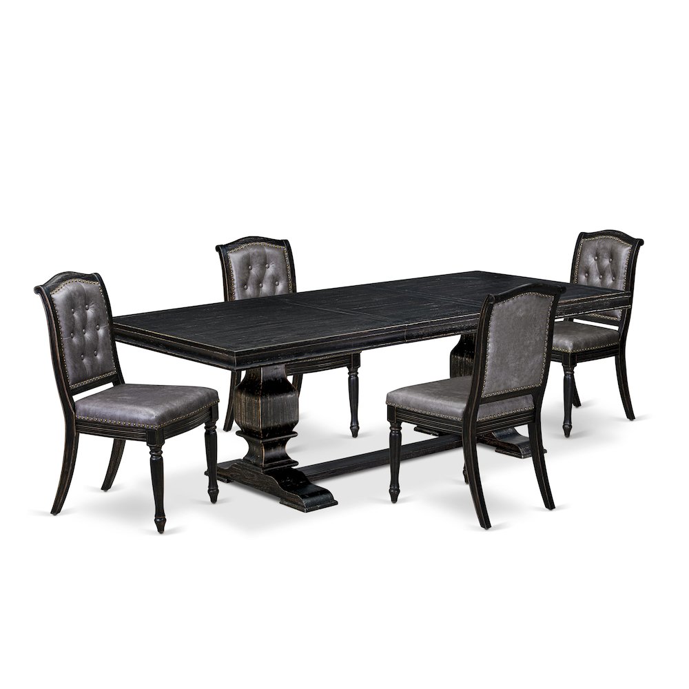 5 piece Kitchen Table Set consists of a Dinning Table and 4 Modern Chairs