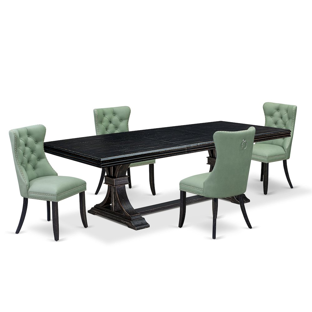 5 Pieces Modern Dining Set a Rectangle Kitchen Table and 4 Dining Chairs