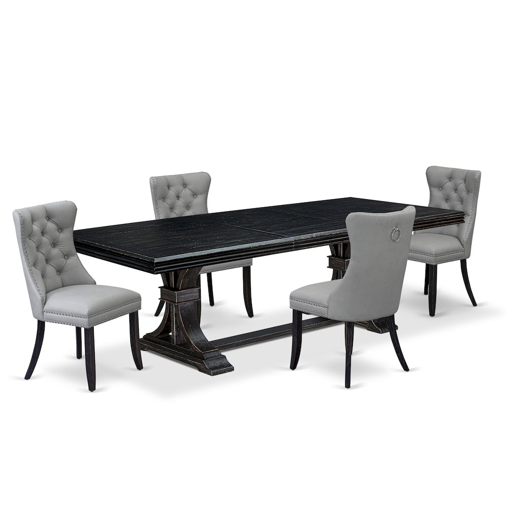 5 piece dining table set a dining table and 4 Faux Leather dining Chairs