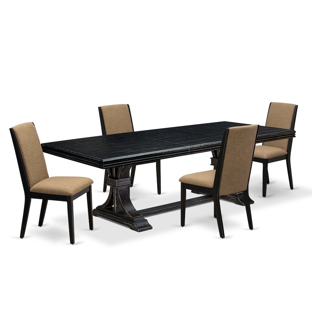 5 Pieces Dining table Set of a Rectangular Dining Table and 4 Kitchen Chairs