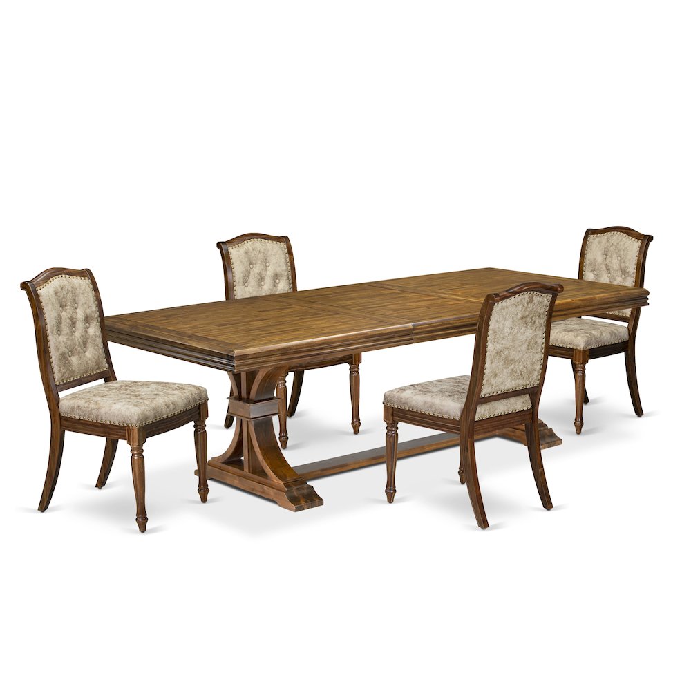 5 Pieces Kitchen table set a Rectangular Dining Table and 4 Dining Room Chairs