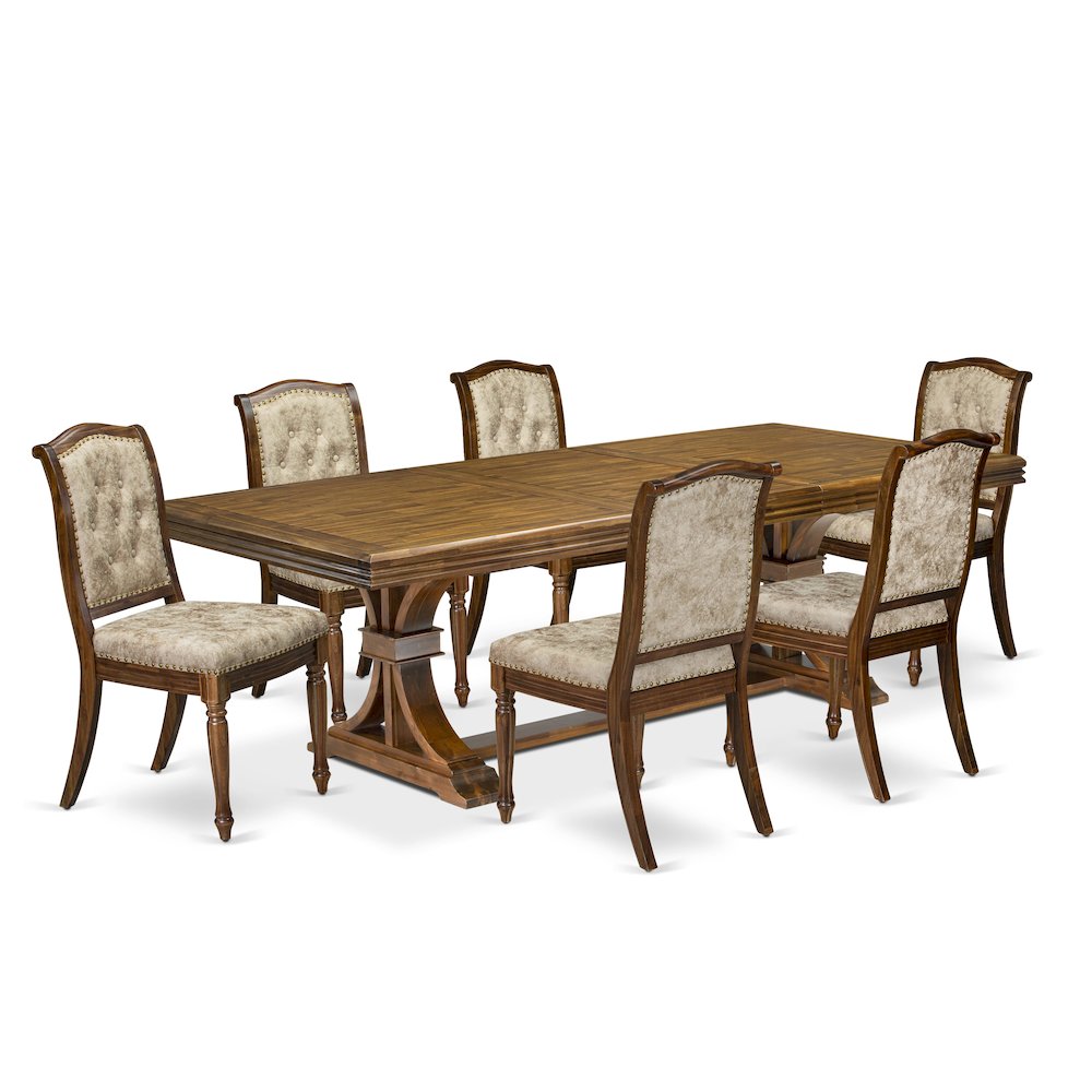 7 Pieces Dining Room set a Rectangular Dining Table and 6 Kitchen Chairs