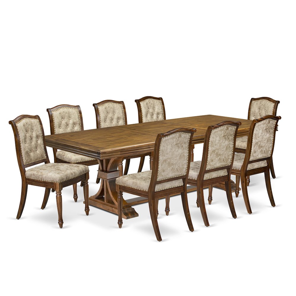 9 Pieces Dining set a Rectangular Dining Table and 8 Kitchen Chairs