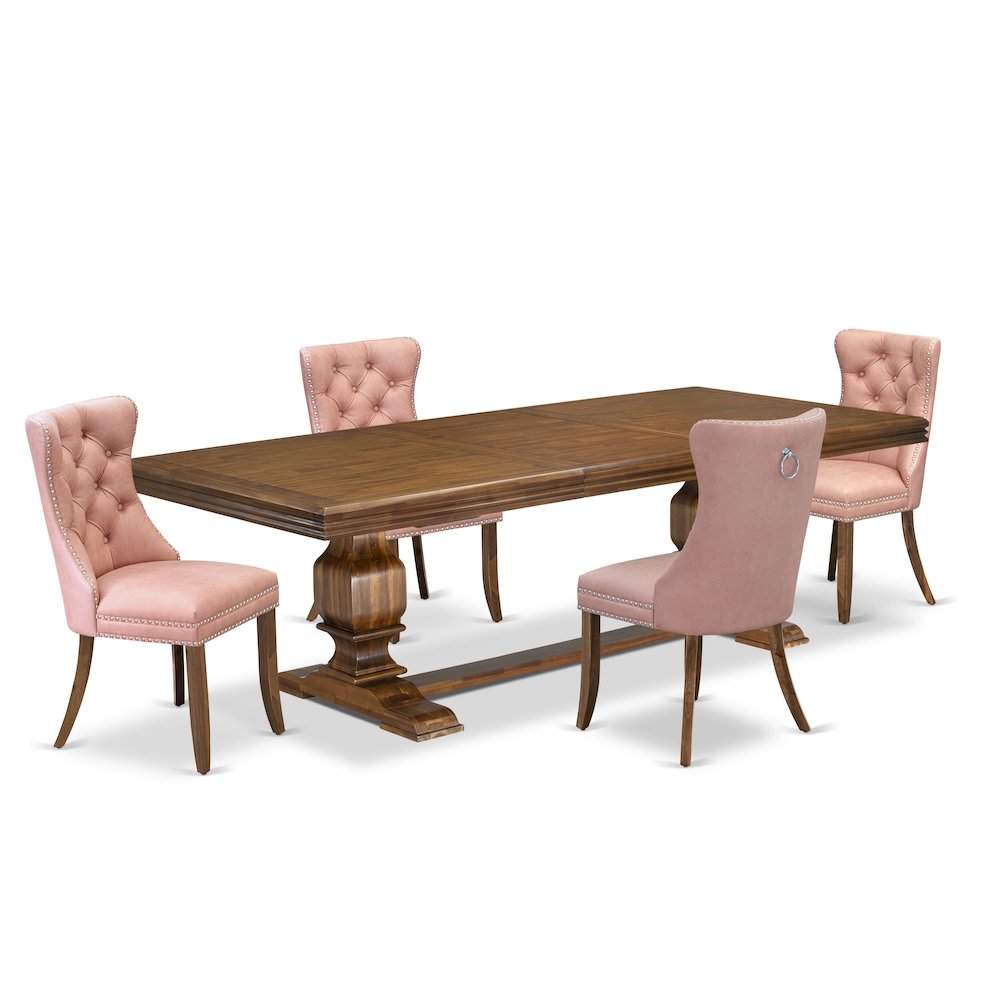5 piece Dining Table Set a Kitchen Table and 4 Faux Leather Dining room Chairs