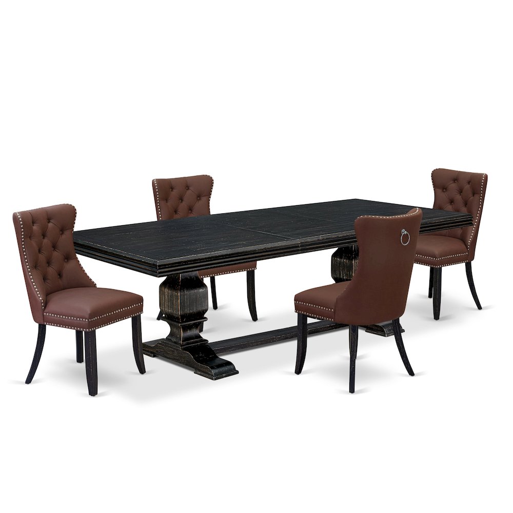 5 piece mid century kitchen set a wooden table and 4 dining chairs