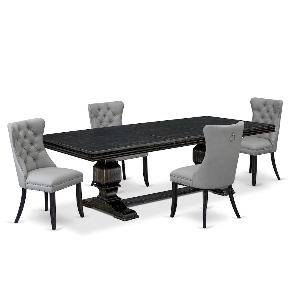 5 piece kitchen table set a dinner table and 4 Faux Leather dining room Chairs