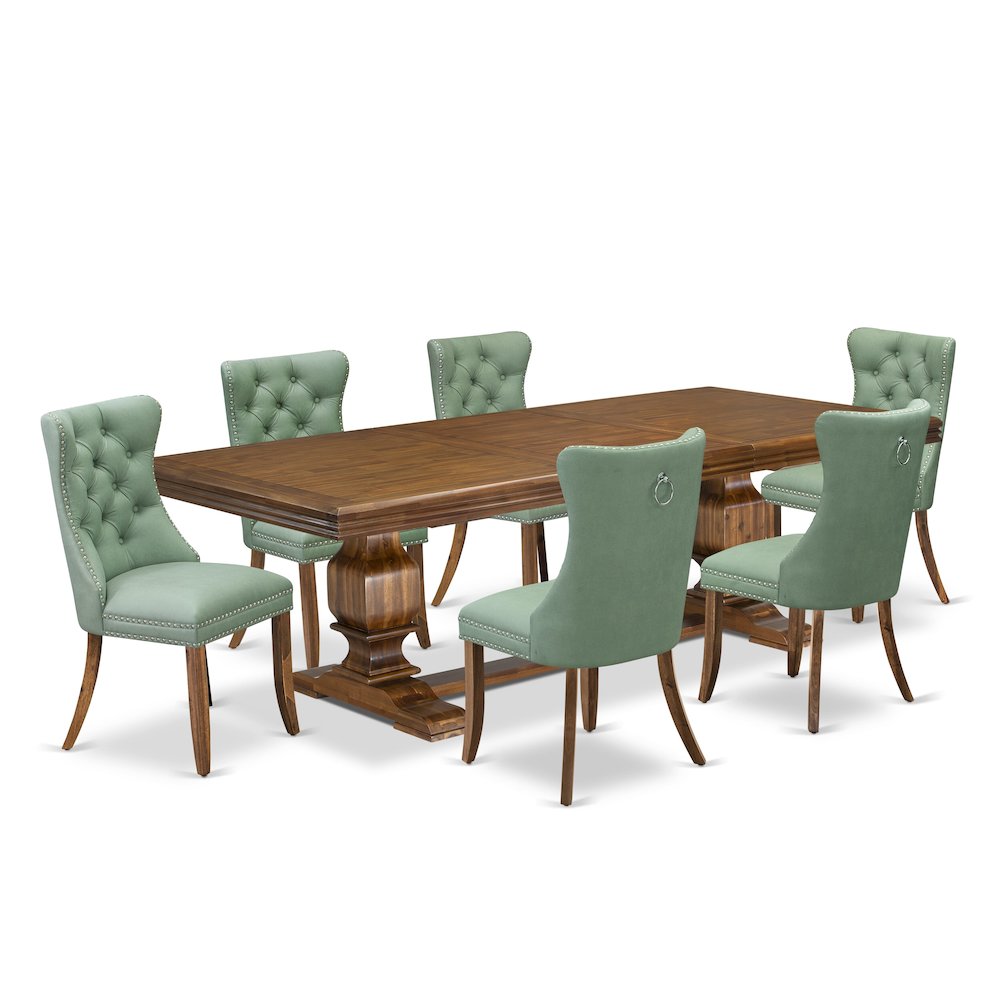 7 piece Kitchen Table Set includes a Dining Table and 6 PU Leather Dinner Chairs