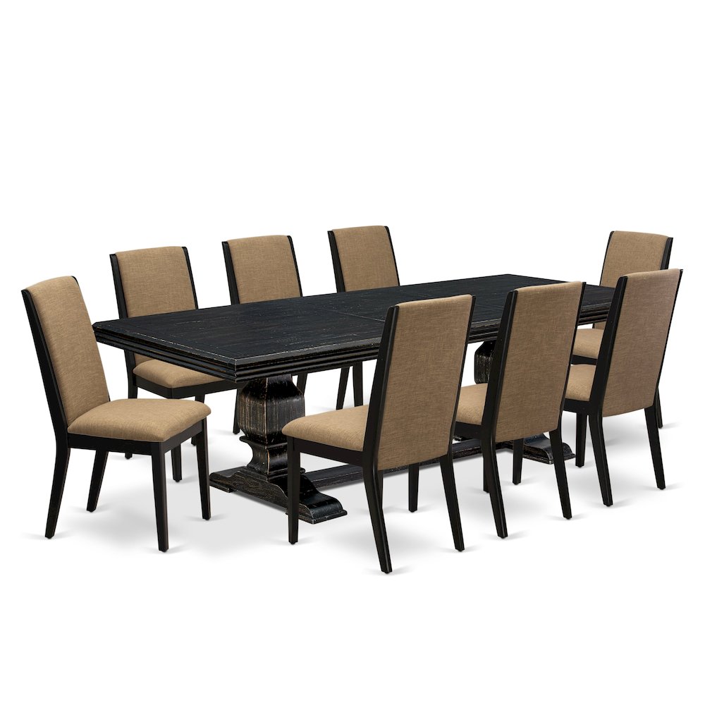 9 Pieces Dining set of a Rectangular Kitchen Table and 8 Dining Chairs