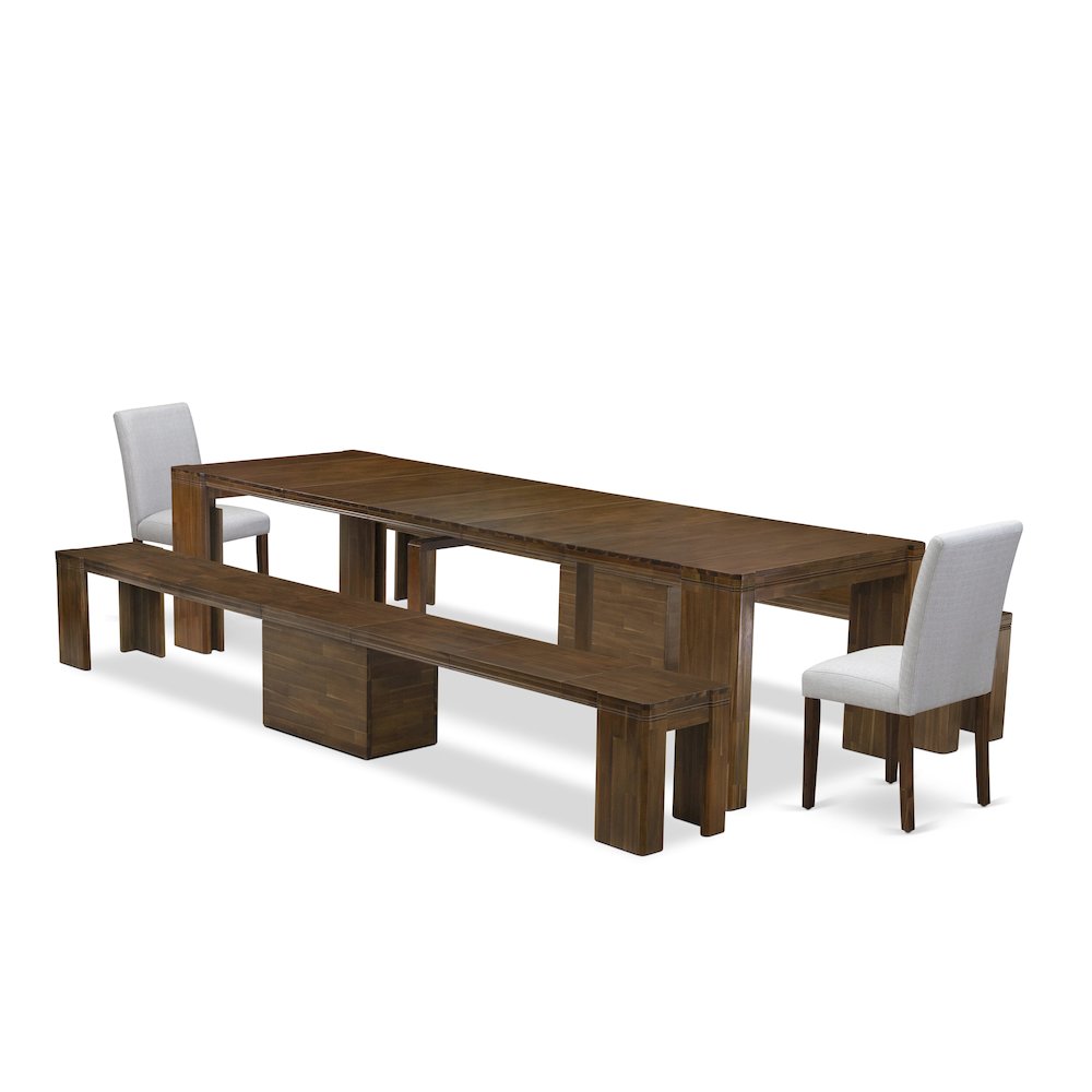 5 Pieces Extendable Dining Set Includes a Rectangle Kitchen Table