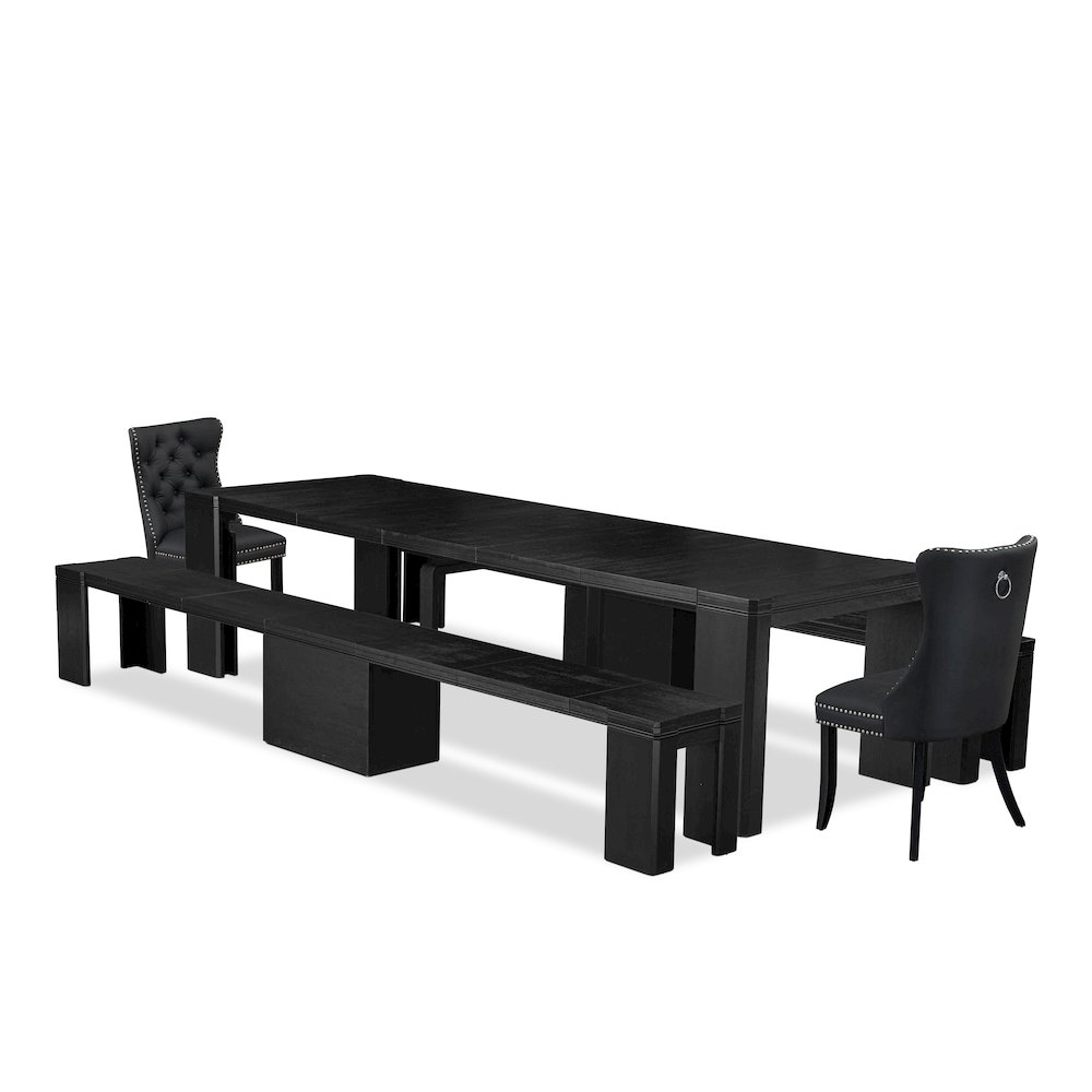 5-piece Dining Room Table Set a Rectangular Dining Table and a wooden Bench