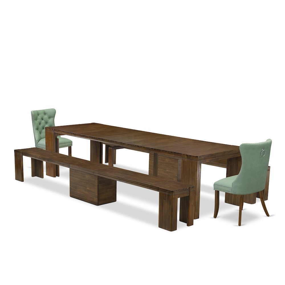 5 Pieces Extendable Dining Set Includes a Rectangle Kitchen Table