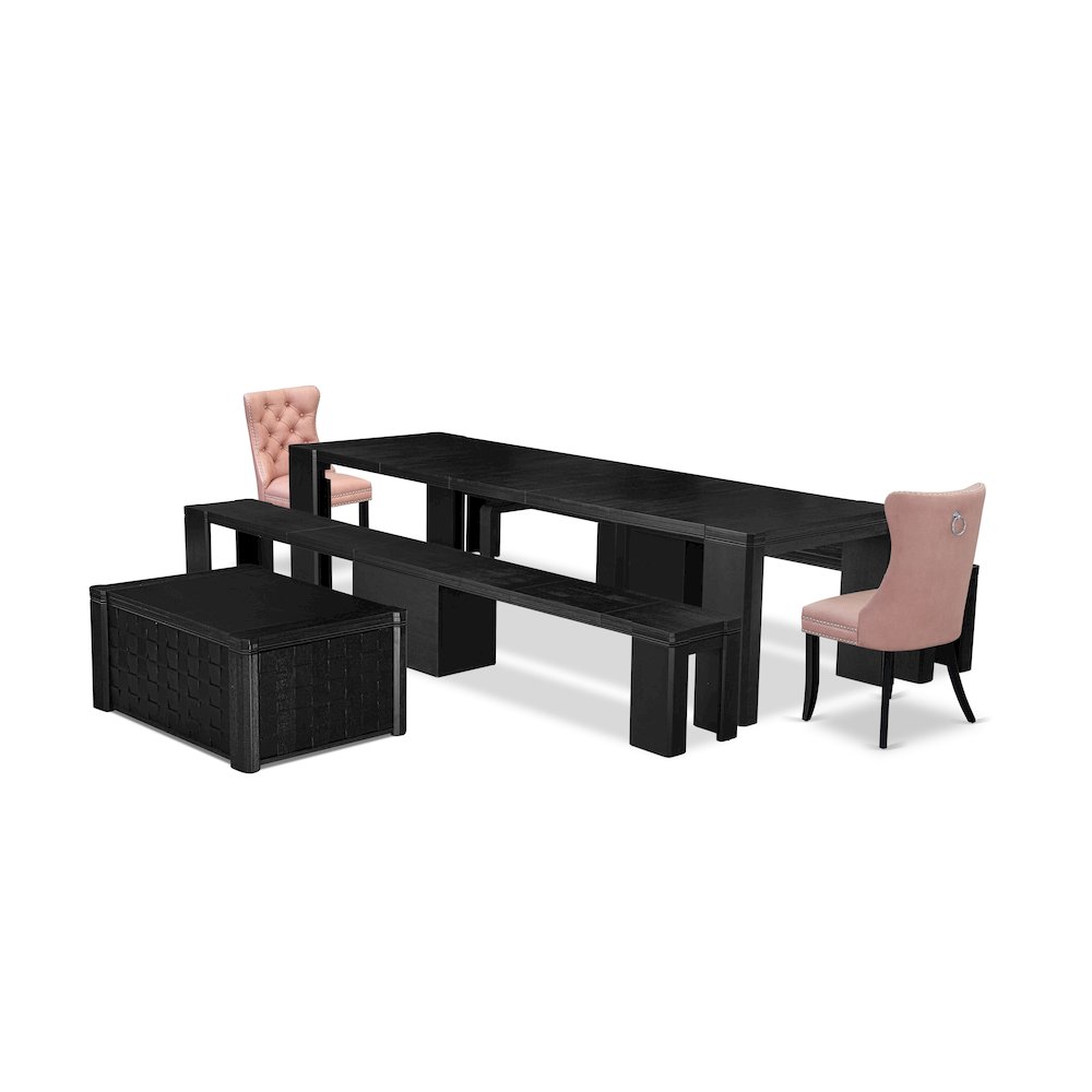 6-piece Dining Room Table Set a Rectangular Kitchen Table with a coffee Table