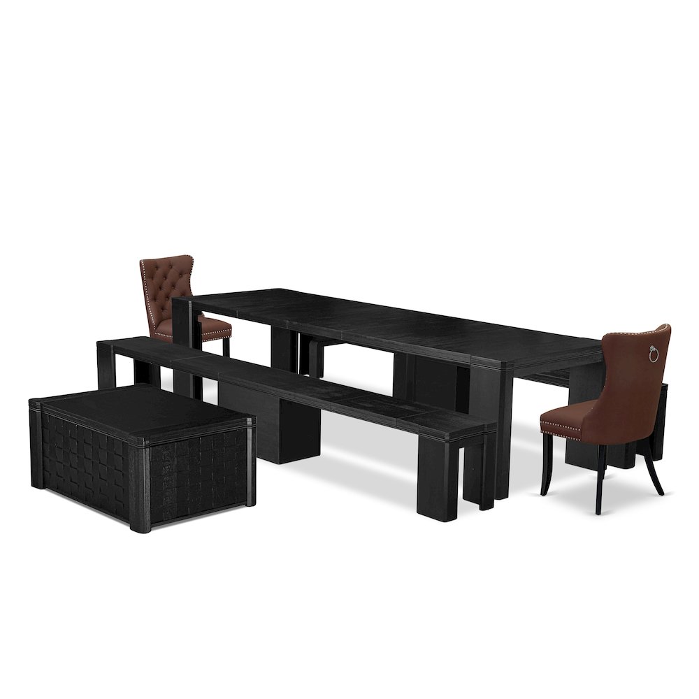 6-piece Modern Dining Room Table Set a Rectangular Dining Room Table