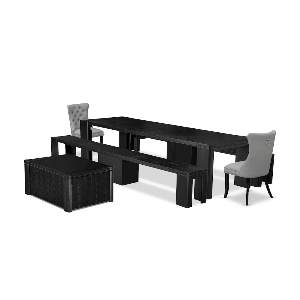 6-piece Modern Dining Table Set a Rectangular Dining Room Table