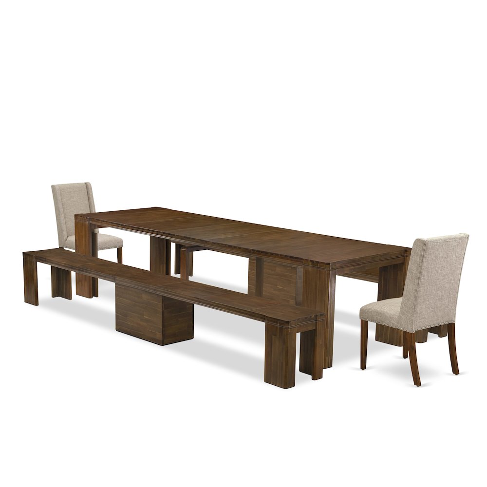 5 Pieces Extendable Dining Set Includes a Rectangle Kitchen Table