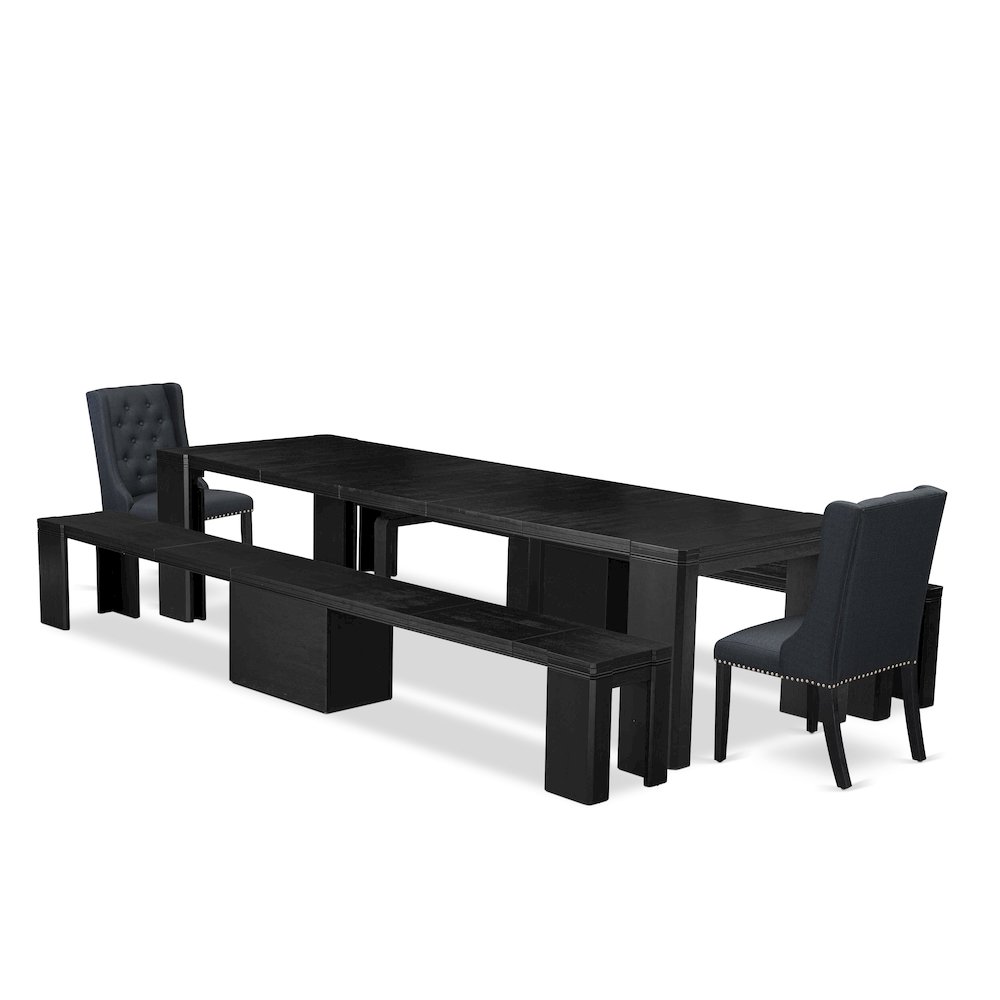 5-piece Modern Dining Room Table Set a Rectangular Dining Table