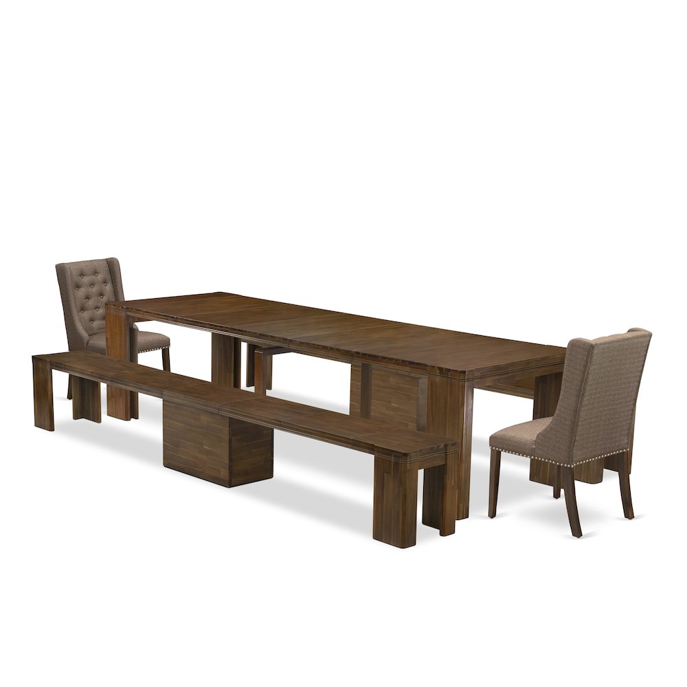 5 Pieces Extendable Dining Set Includes a Rectangle Kitchen Table