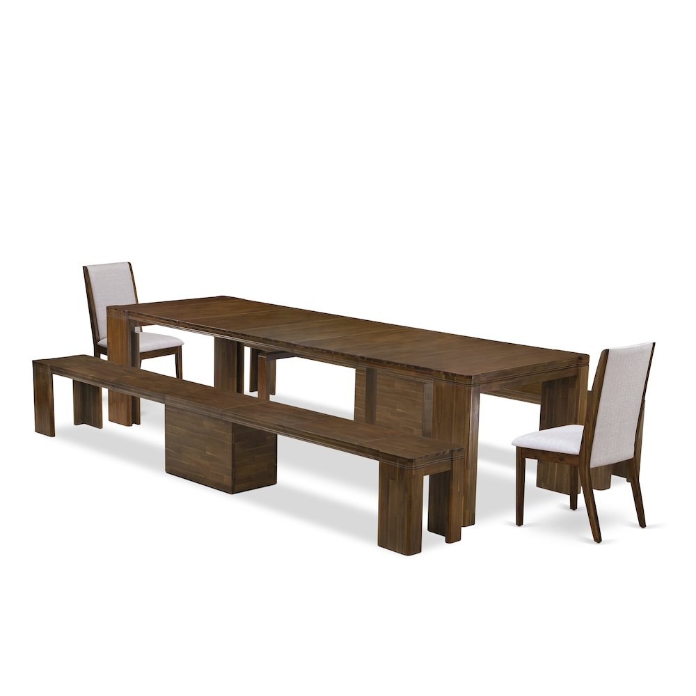 5 Pieces Extendable Dining Set Includes a Rectangle Kitchen Table