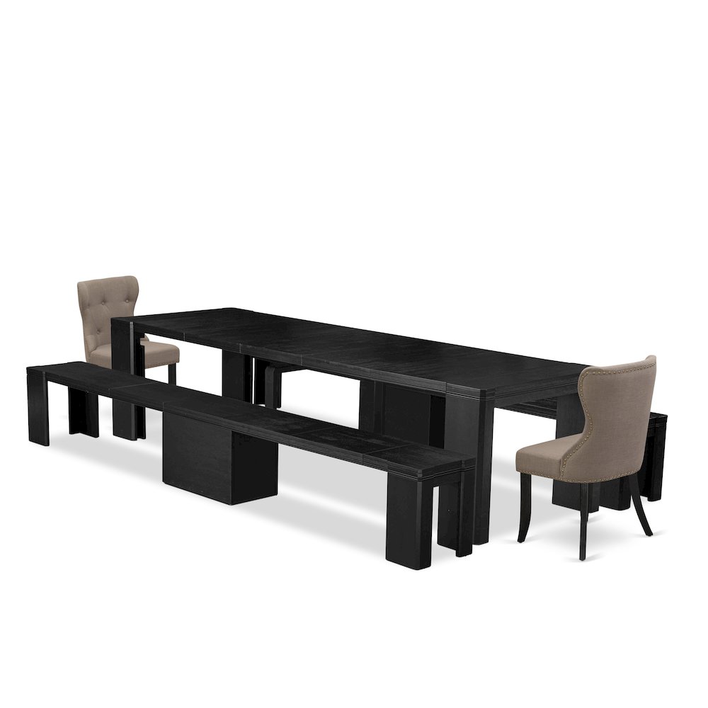 5-piece Modern Dining Room Table Set a Rectangular Kitchen Table