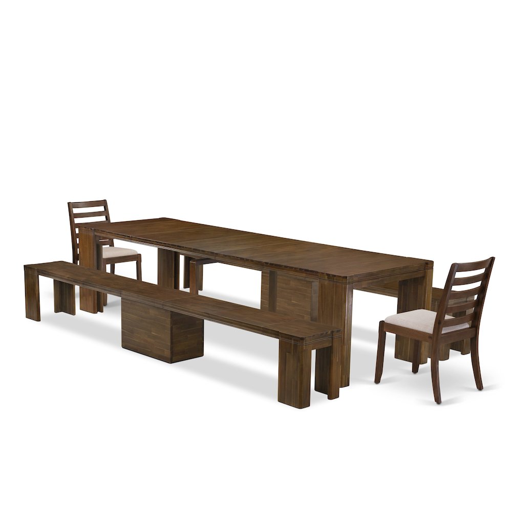 5 Pieces Extendable Dining Set Includes a Rectangle Kitchen Table