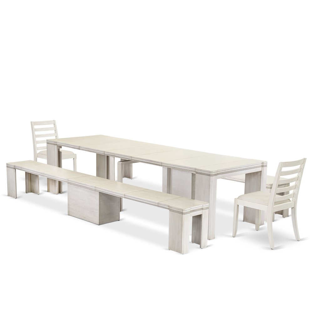 5 Pieces Extendable Dining Set Includes a Rectangle Kitchen Table