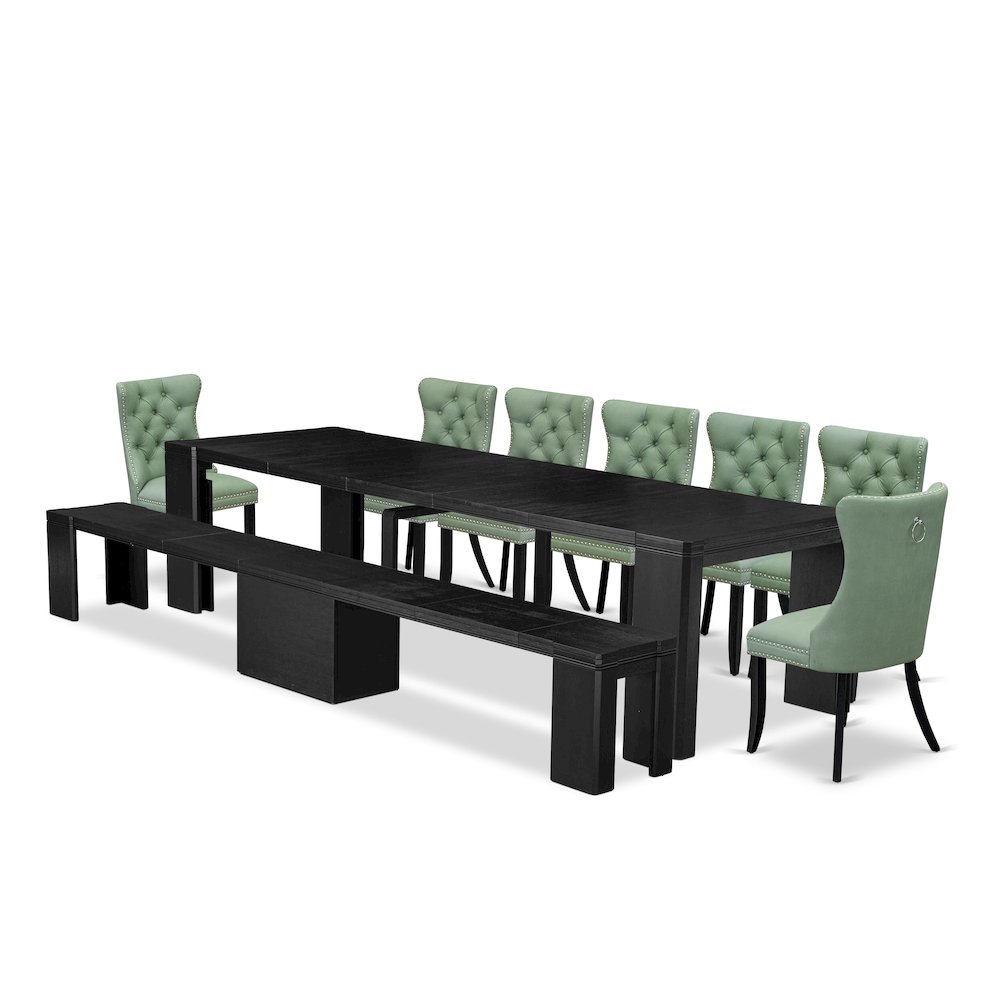 9-piece Modern Dining Room Table Set a Rectangular Kitchen Table