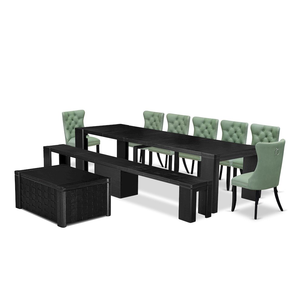 10-piece Dining Room Table Set a Rectangular Kitchen Table with a coffee Table