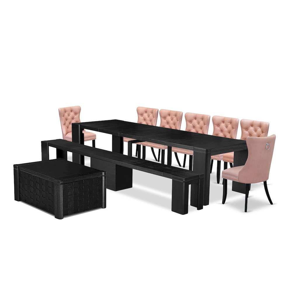 10-piece Dining Room Table Set a Rectangular Kitchen Table with a coffee Table
