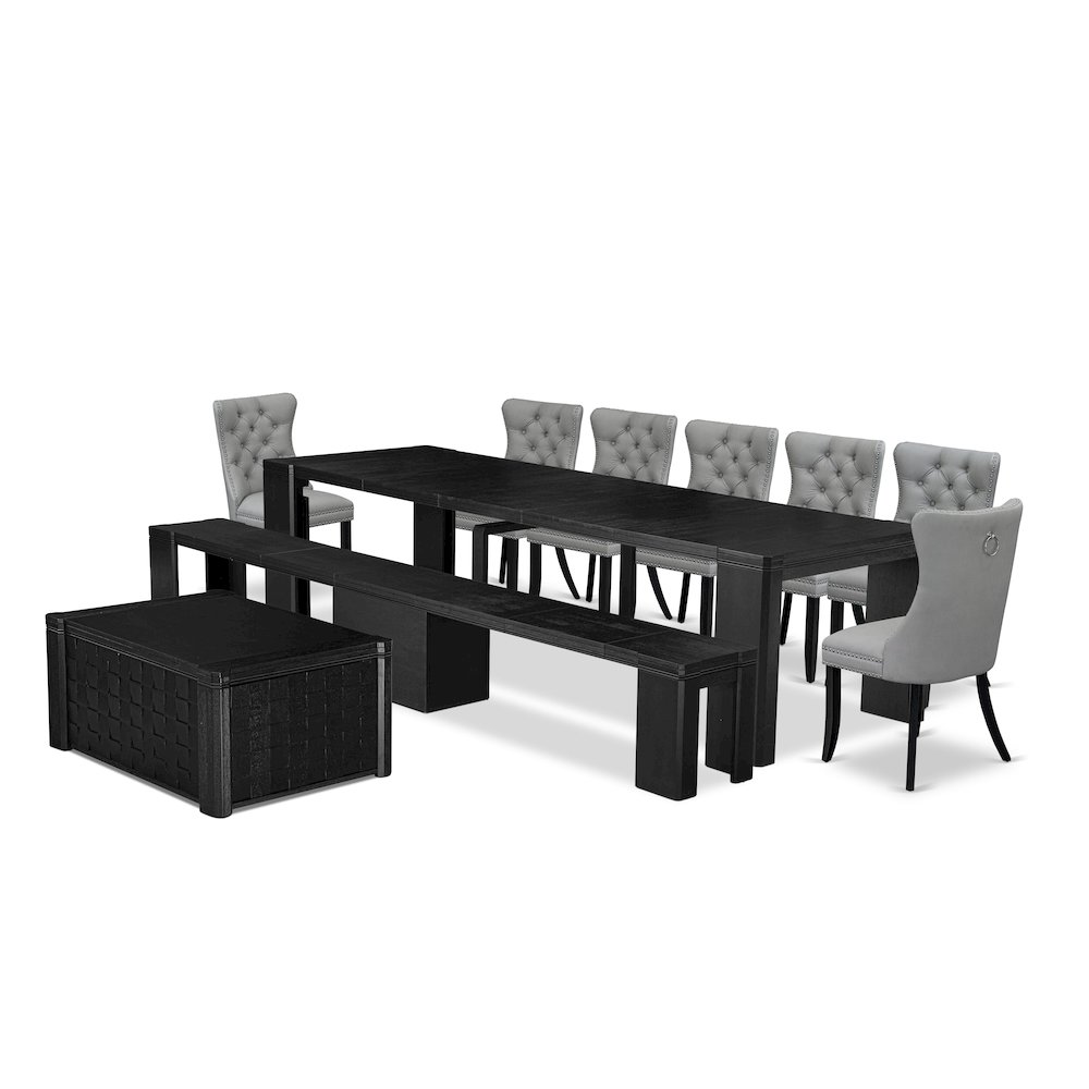 10-piece Dining Room Table Set a Rectangular Kitchen Table with a coffee Table