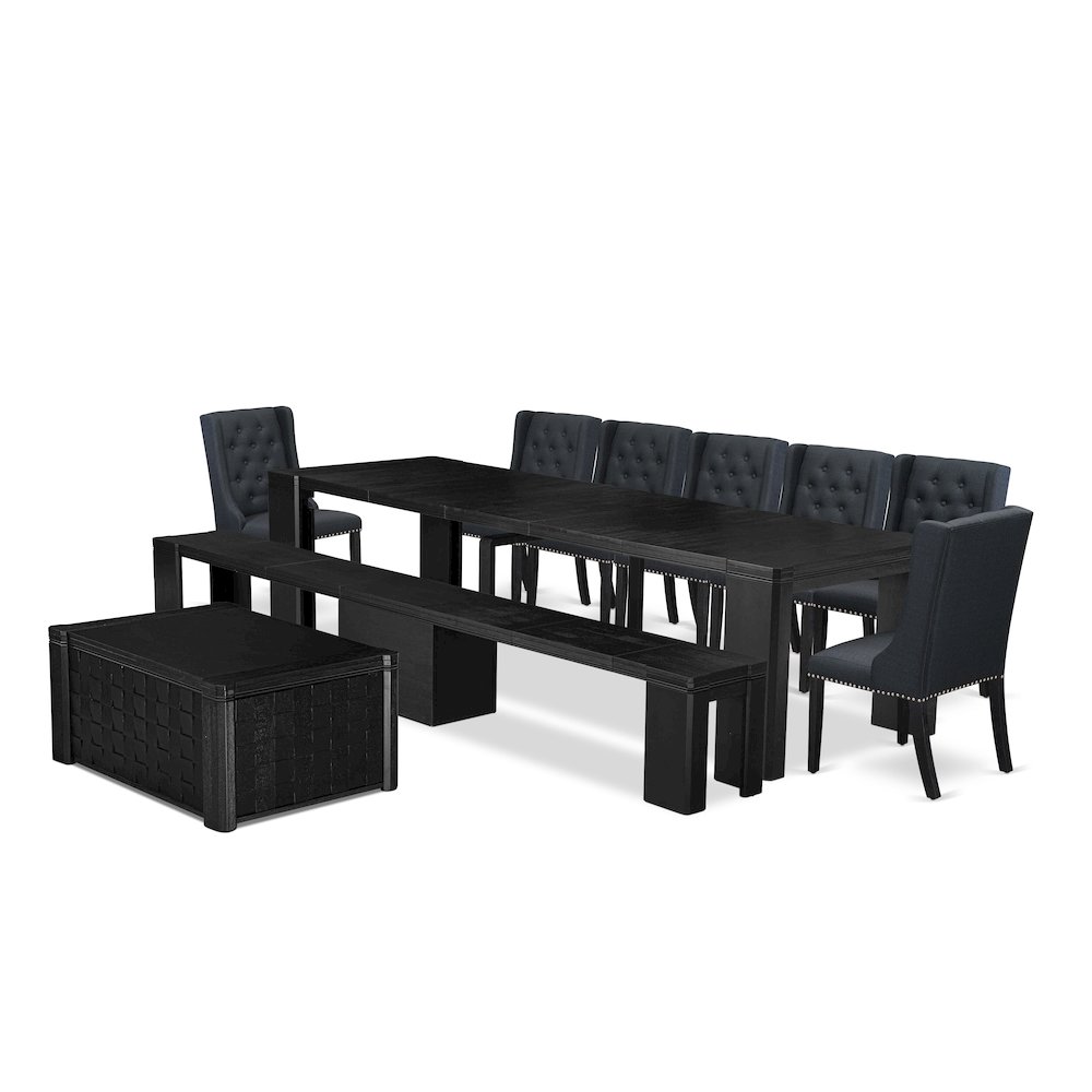 10-piece Dining Room Table Set a Rectangular Kitchen Table with a coffee Table
