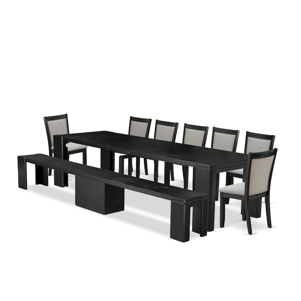 9-piece Dining Room Table Set a Rectangular Dining Table with wooden Benches