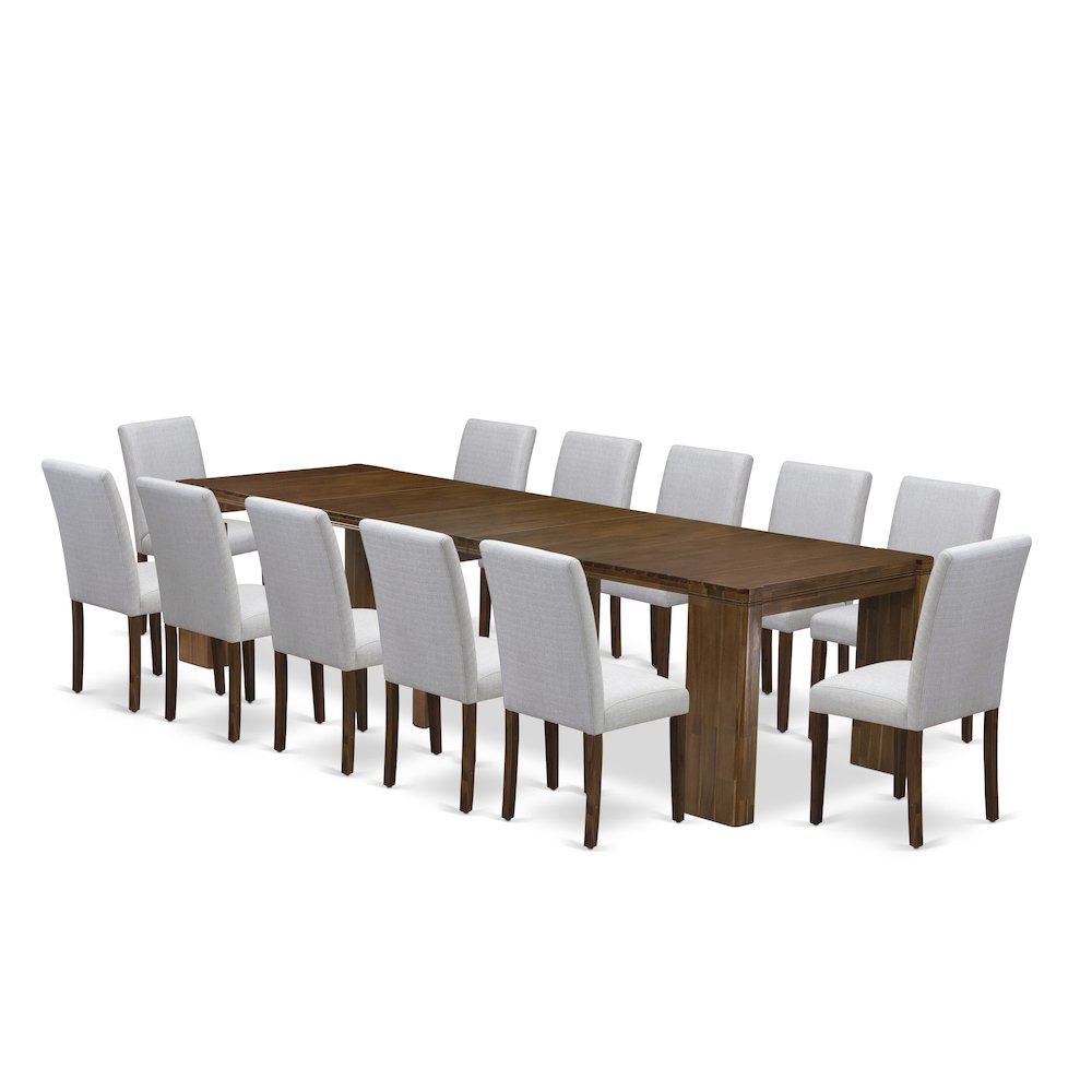 13 Pieces Extendable Dining Set Includes a Rectangle Kitchen Table