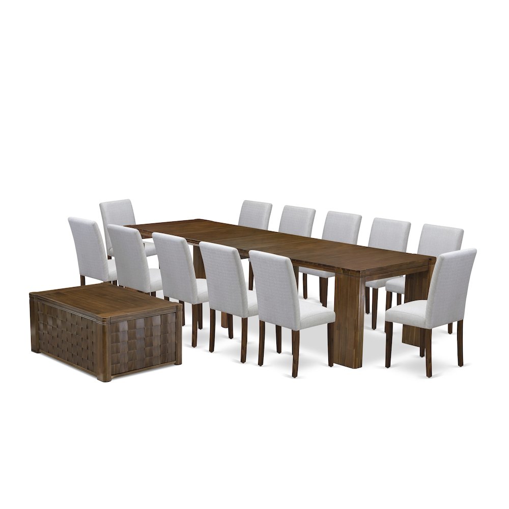 14 Pieces Extendable Dining Set Includes a Rectangle Kitchen Table