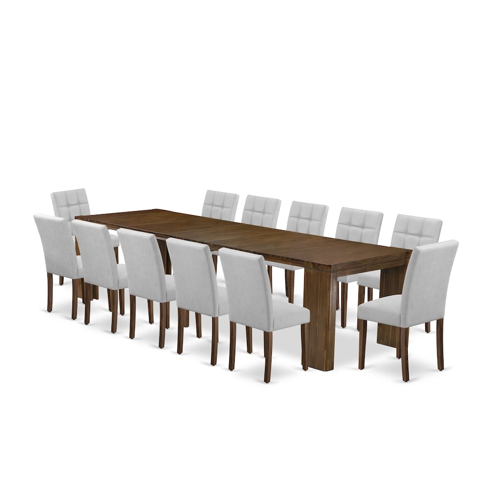 13 Pieces Extendable Dining Set Includes a Rectangle Kitchen Table