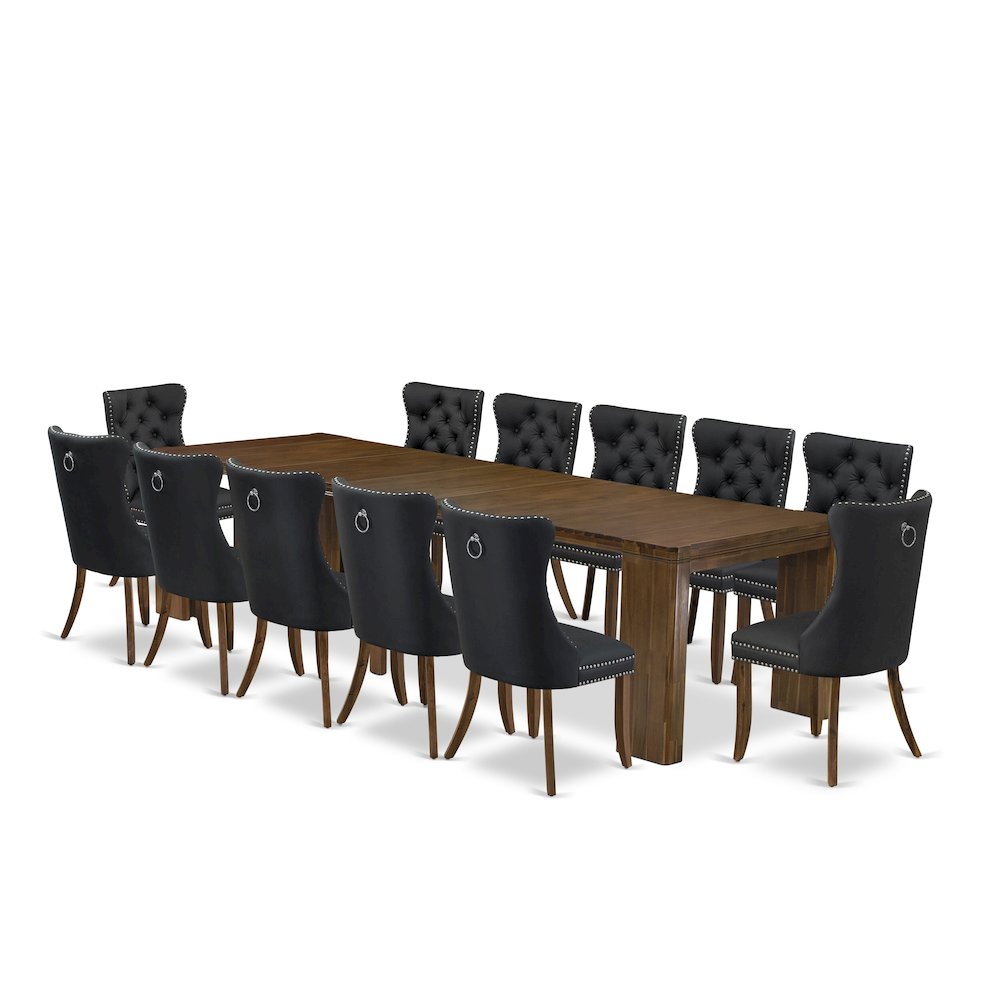 13 Pieces Extendable Dining Set Includes a Rectangle Kitchen Table