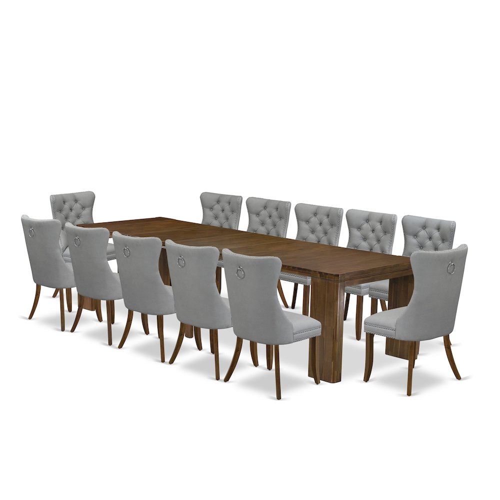 13 Pieces Extendable Dining Set Includes a Rectangle Kitchen Table