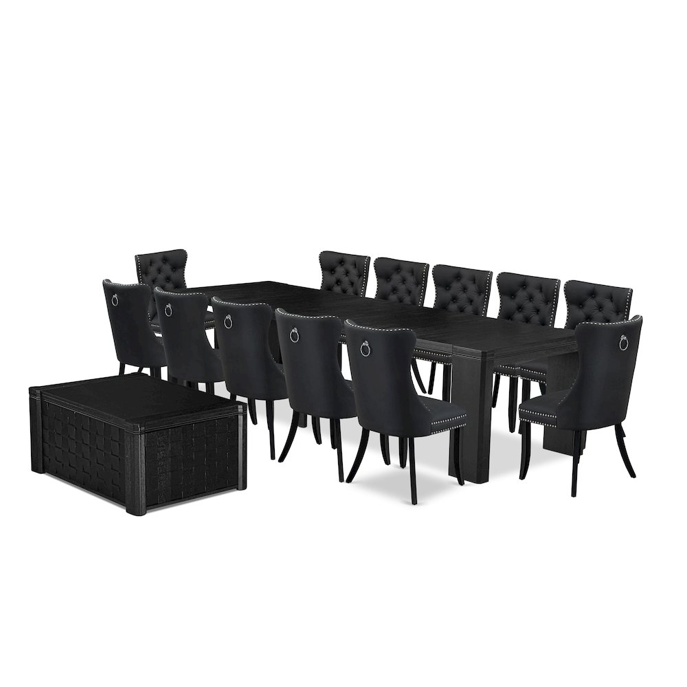 14-piece Kitchen Table Set a Rectangular Dining Table with a coffee Table