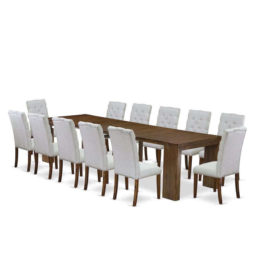 13 Pieces Extendable Dining Set Includes a Rectangle Kitchen Table
