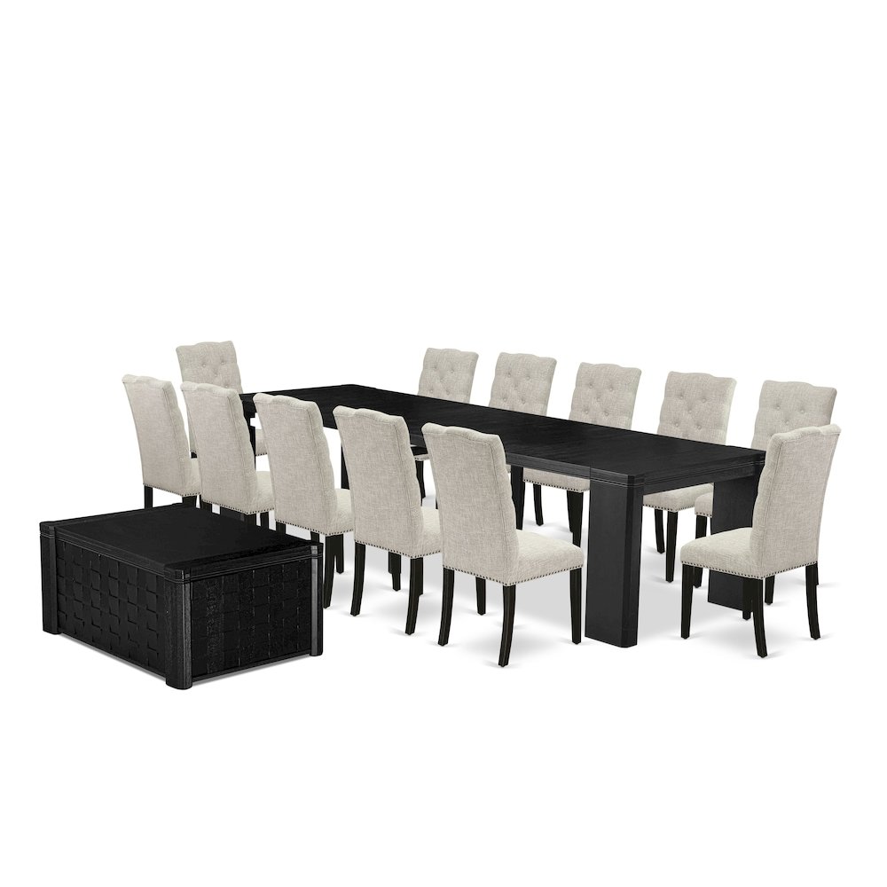 14-piece Dining Room Table Set a Rectangular Dining Table with a coffee Table