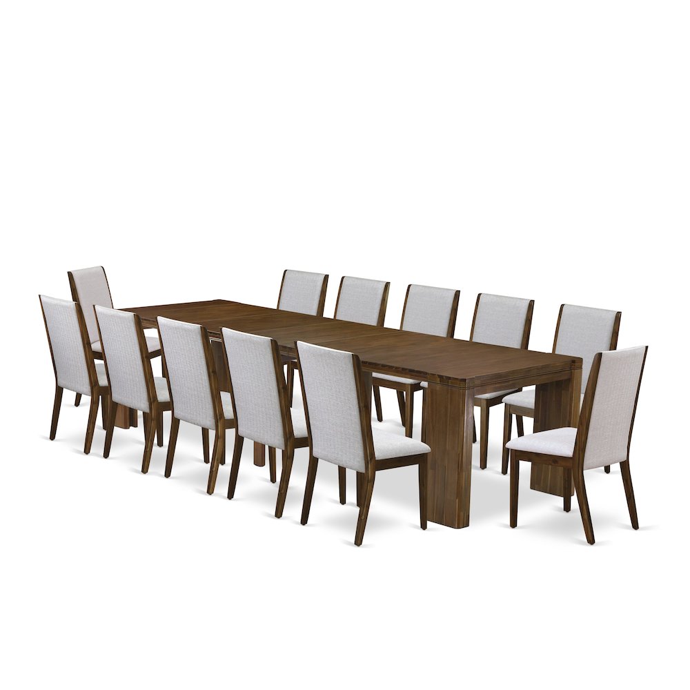 13 Pieces Extendable Dining Set Includes a Rectangle Kitchen Table