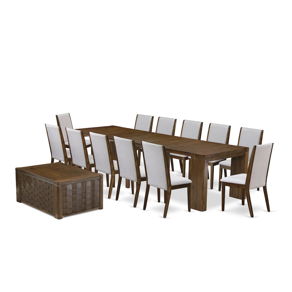 14 Pieces Extendable Dining Set Includes a Rectangle Kitchen Table